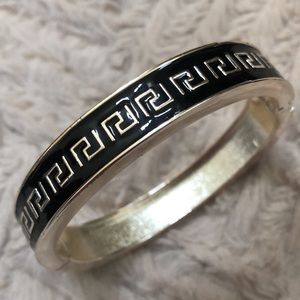 Black & silver bracelet with Greek key design